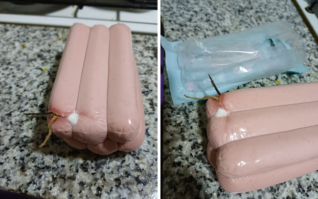 Una vecina encontró un insecto dentro de un paquete de salchichas: “Se me cayeron de las manos del asco”