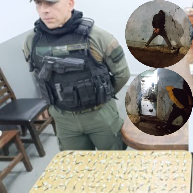 Detienen a dos hombres con drogas, dinero y municiones en Barrio Norte