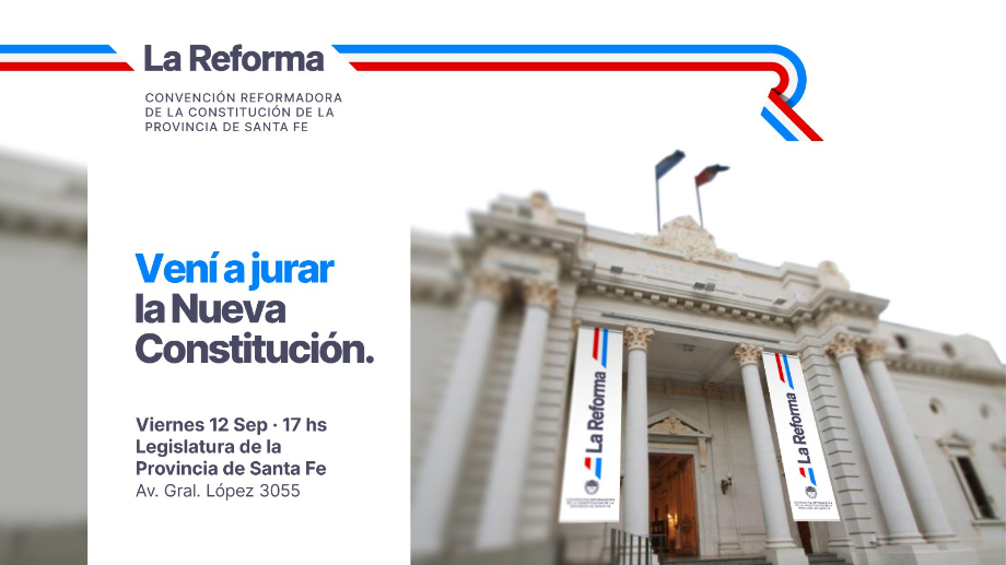Este viernes se realizará el acto de jura de la nueva Constitución de Santa Fe