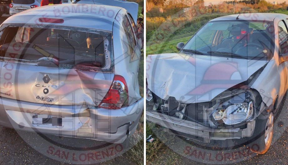 Chocaron un auto y una puck-up en la autopista, a la altura de San Lorenzo