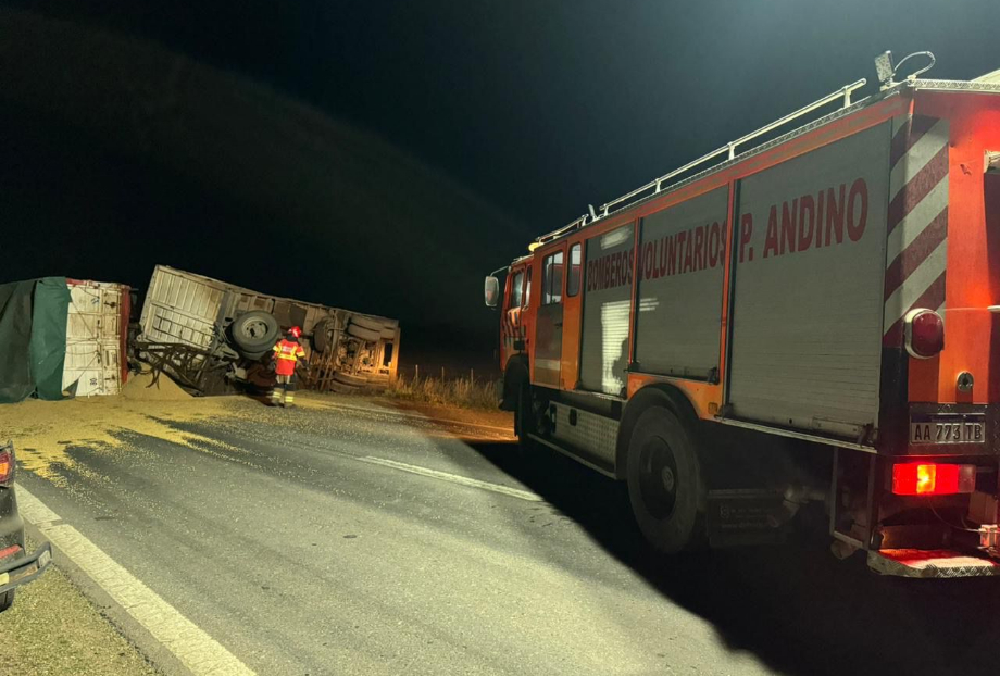 Volcó un camión en la ruta 91: su conductor resultó ileso