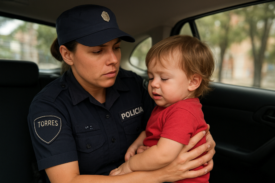 Rápida intervención policial salvó a un niño de dos años que se había atragantado