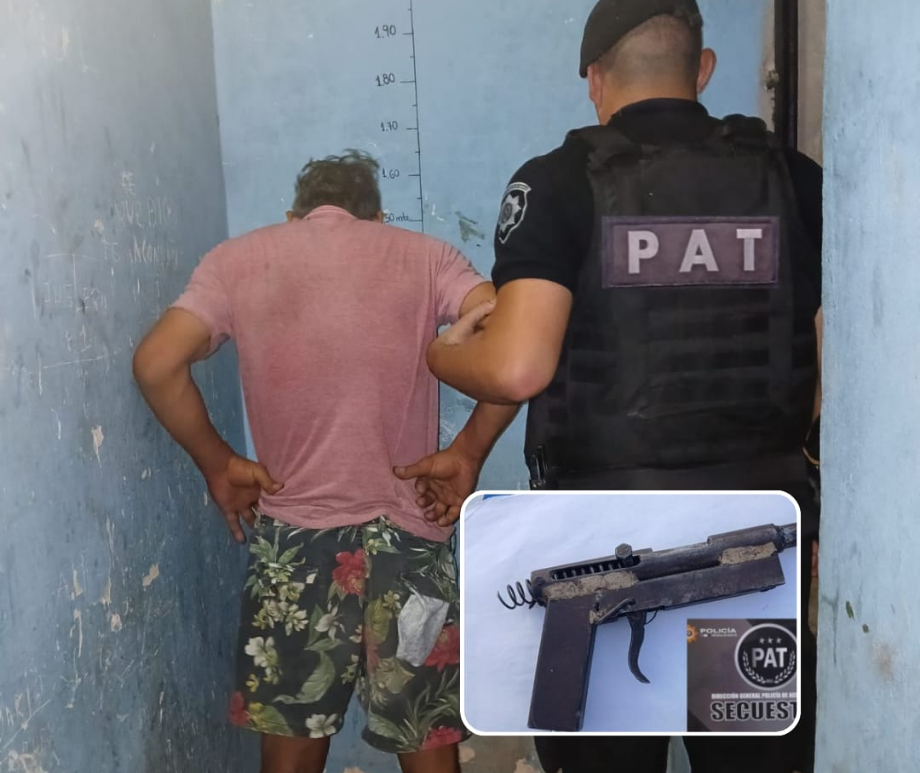 Fray Luis Beltrán: Cayó un hombre armado tras intentar esconderse detrás de una heladera