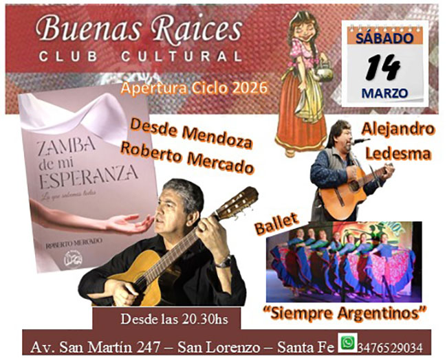 Apertura del Ciclo Cultural 2026 en Buenas Raíces 