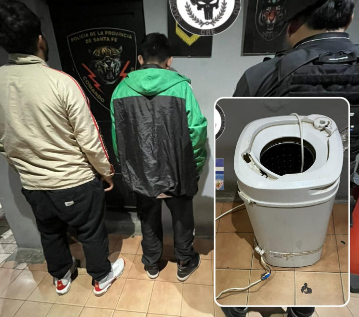 San Lorenzo: Dos detenidos tras ser sorprendidos con un secarropas y un cuchillo en plena madrugada