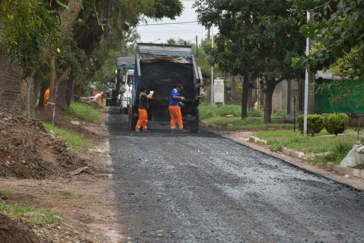 Comenzaron las obras de pavimentación en el Boulevard Urquiza de Fray Luis Beltrán