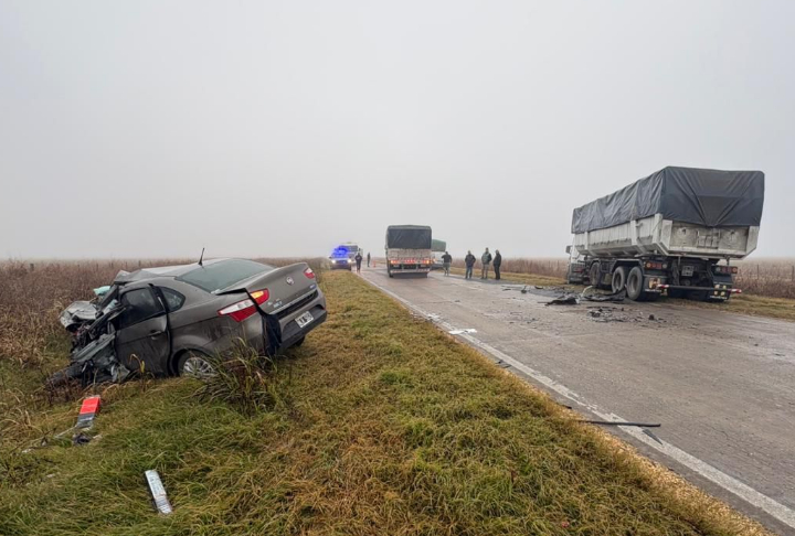 Tragedia en Ricardone: un muerto tras un violento choque entre un camión y un auto