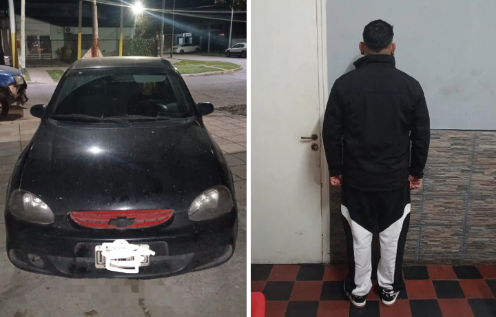 Circulaba en un auto robado, con patentes cambiadas y con un carnet falso: lo detuvieron