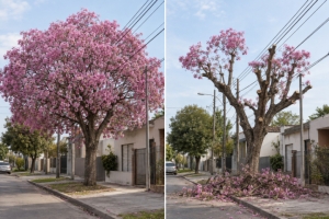 Polémica por la poda de lapachos en barrio Díaz Vélez: la Municipalidad responsabilizó a la EPE y anunció un reclamo