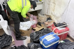 Detienen a tres hombres que transportaban carne en un furgón sin refrigeración ni documentación