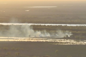 Contuvieron el incendio en la isla de los Mástiles y continúan las tareas de enfriamiento
