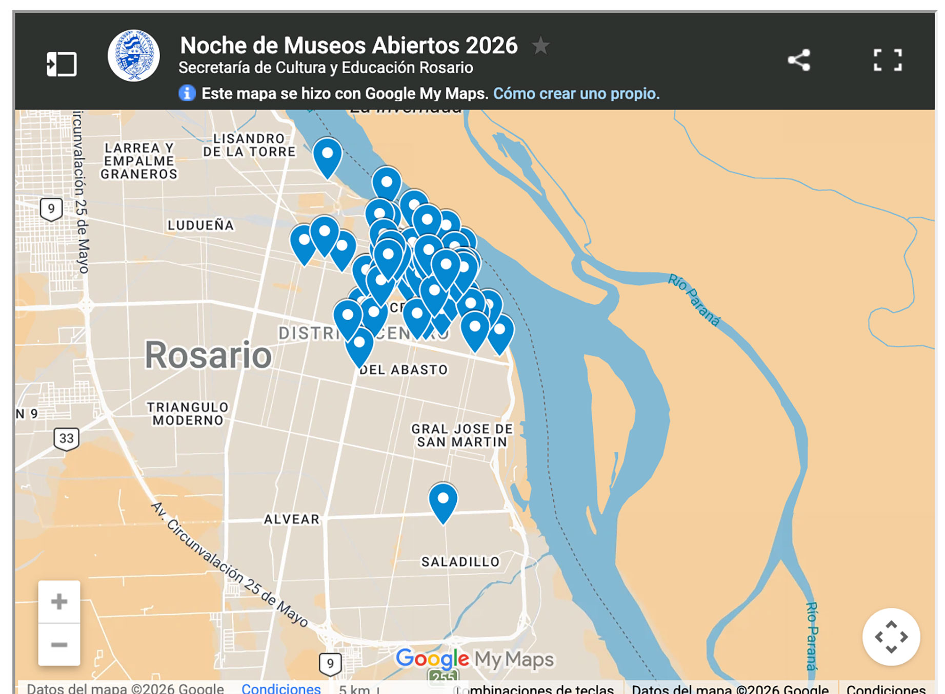 Rosario abrirá 60 espacios culturales en una nueva Noche de Museos